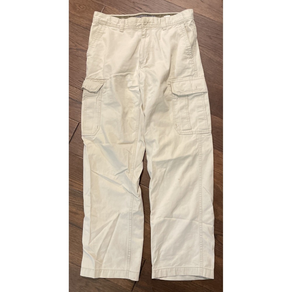 VINTAGE Old Navy Pants Men 33x34 Beige Cargo Loose Baggy Skater 00s Y2K